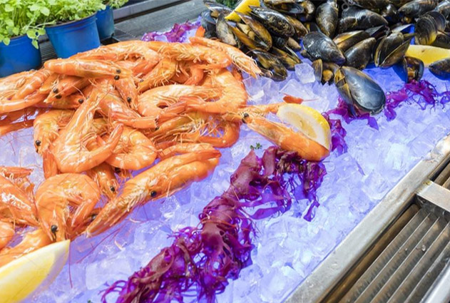 buffet de pescados y mariscos